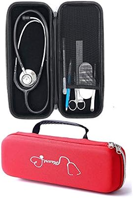 Esimen Carry Case For 3m Littmann Lightweight Ii S E 3m Littmann Classic Iii 5870 Classic Iii Stethoscope Travel Bag Extra Room For Taylor Percussion Reflex Hammer And Reusable Led Penlight Red Amazon Sg Health