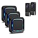 Wireless Doorbell, Coolqiya Door Bell Chimes Kit Alarm with 3 Plugin Receivers and 2 Remote Waterproof Push Buttons, Operating Range Up to 1300 Feet, 58 Melodies, LED Flash