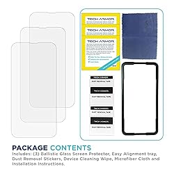Tech Armor Ballistic Glass Screen Protector for