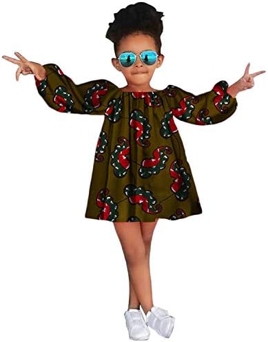 Girl Long Sleeve Dress African Print 