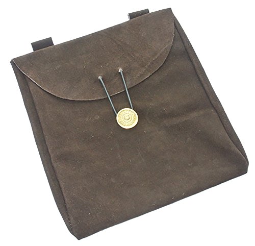 Large Brown Suede Leather Belt Pouch
