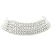 Isaac Kieran Rhodium Finish 6-mm White Faux Pearl 5-Strand Choker Necklace, 13+3