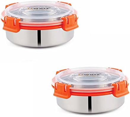 Uninox Stainless Steel Smart Lock Lunch Box - Pack of 2(500ml, Multicolour)