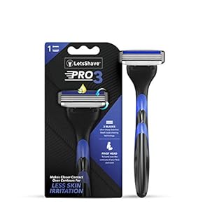 LetsShave Pro 3 Blade Shaving Razor for Men | 3 Stainless Steel Blades | Smooth Shave | Shave with less irritation…
