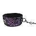 Lace Choker Leather Neck Collar and Leash Kit for Women, Purple, One Size