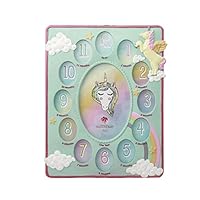 Mozlly Mint Green Unicorn Baby First Year Collage Photo Frame Standard 4 X 6 Inch Photo at The Center Nursery Room Decor Mythical Fantasy Creature Picture Frame for Baby Girls from Birth to 1 Year