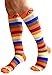 Compression Socks (1 pair) for Women & Men by A-Swift - Best For Running, Athletic Sports, Crossfit, Flight Travel - Suits Nurses, Maternity Pregnancy - Below Knee High (Orange Stripes, Large)