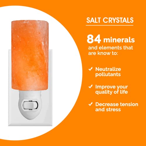 Nevlers 2 Pk Himalayan Salt Lamp Night Light Plug in Authentic 5.5