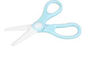 Fdit Portable Ceramic Baby Food Scissors Shears with Cover (Blue)