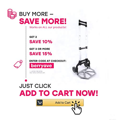image for Berry Ave Foldable Hand Cart – Easy Folding Hand Truck – Aluminum 