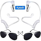 Gejoy 4 Pieces Playing Cosplay Toy Includes Earpiece Earplugs Acoustic Tube Headset and Sunglasses