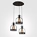 UNITARY Farmhouse Pendant Lights Kitchen Island, Kitchen Light Fixtures, Rustic Dining Room Light Fixture with 3 E26 Bulb Sockets, Black Metal Cage Ceiling Pendant Light Fixtures, Hanging Lights