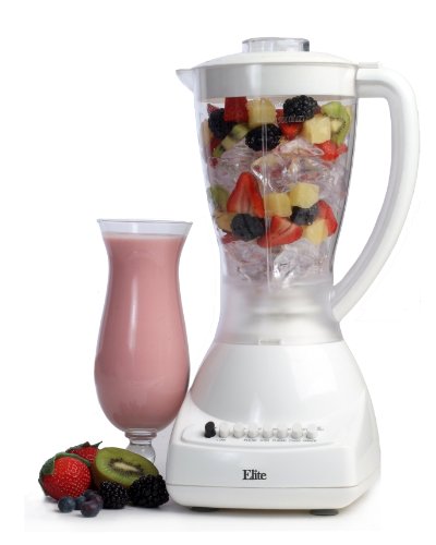 MaxiMatic EBL-1000 Elite Cuisine 450-Watt 10-Speed Blender with 48-Ounce Clear Plastic Jar, White