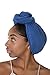 Rayna Josephine Stretch Head Wrap - Long Solid Color Turban Hair Scarf Tie (Blue Topaz)