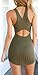 Bigyonger Women's Summer Halter Sleeveless Backless Sexy Mini Bandage Dress,Multi,Medium