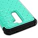 CoverON Hybrid Dual Layer Diamond Case for LG G2 D802 - Teal Hard Black Soft Silicone (Teal Black)