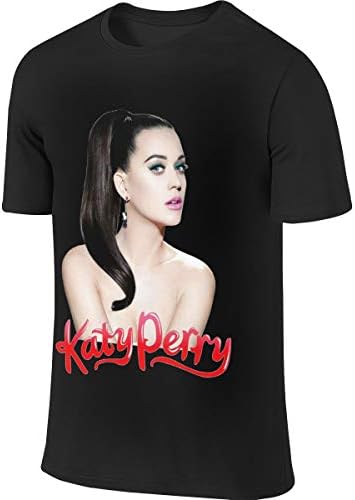 LAURDE New Customized Katy-Perry Ponytail Fashion Funny Tshirts Short Sleeve for Men Black