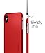 Spigen Thin Fit Designed for Apple iPhone Xs Case (2018) / Designed for Apple iPhone X Case (2017) - Metallic Red