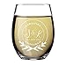 The Wedding Party Store Monogrammed Stemless Wine Glass - Personalized Engraved Bridesmaid Maid of Honor Wedding Party Gift