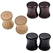 JOVIVI 6pcs Mix-color Organic Wood Double Flared Saddle Ear Tunnels Plugs Expander Punk Jewelry 8mm/0G