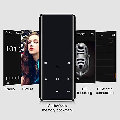 Jannyshop 16G MP4 Player with Bluetooth 4.2 FM Touch Screen HiFi MP3 TF Card Recorder Pen Radio Audio Adapter