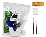 Ear Wax Removal Kit | Irrigation, Cleaning, Flushing Tool for Adults & Kids | Earwax Safe Wash Vacuum for Sensitive Inner Ears, Ear Curette, Basin, Towel & 30 Soft Disposable Tips
