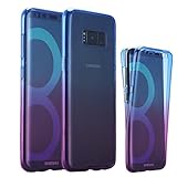 Galaxy S8 Case, LONTECT Soft TPU Crystal Clear Slim 360 Degree Full Body Protective Cover Case for Samsung Galaxy S8 - Blue Purple