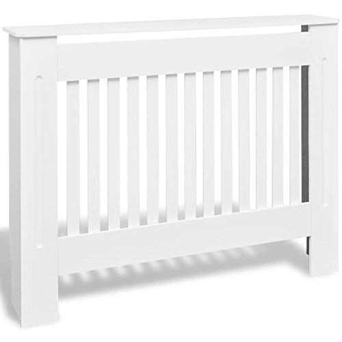Heitamy Radiator Cover, 112cm MDF Radiator Cover Heating Cabinet Additional Shelf Space for Living Room Furniture Decor White