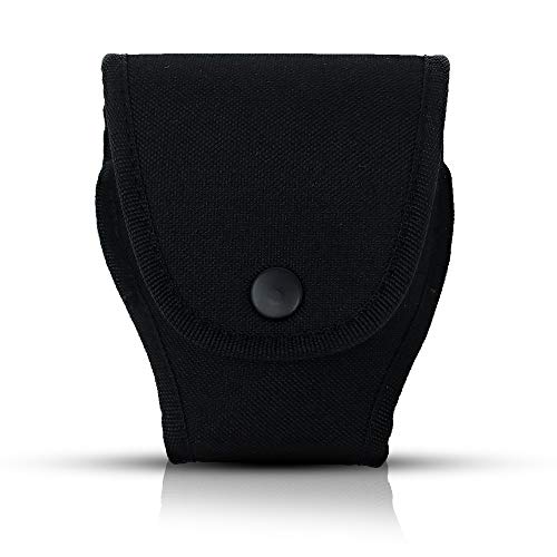 Black Nylon Handcuff Case Pouch – Holder with Secure Snap & Belt Loop by Houston Made of Nylon | Universal Fit | Can be use with Duty Belt and Concealed