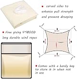 HEYOMART Sun Shade Sail 3m x 3m Square Cream White UV 98% Block view 2