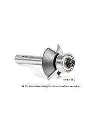 Amana Tool 51434-DLC - Borde biselado de aluminio y plástico (45 x 31 32 x 1 4 de longitud, 1 4 de longitud, 1 4 de pulgada, punta de carburo de vástago, diamante, revestimiento de carbono)