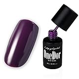OneDor® One Step Gel Polish UV Led Cured Required Soak Off Nail Polish No Base or Top Coat Nail Need (04-Eggplant Purple)