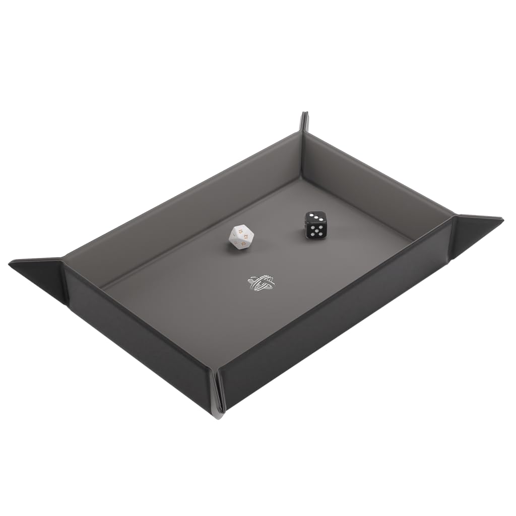 Magnetic Dice Tray - Take Control of Your Roll! Compact and Versatile Dice Tray for Tabletop Games and Board Games, Rectangular Shape, Black/Gray Color, Made by Gamegenic