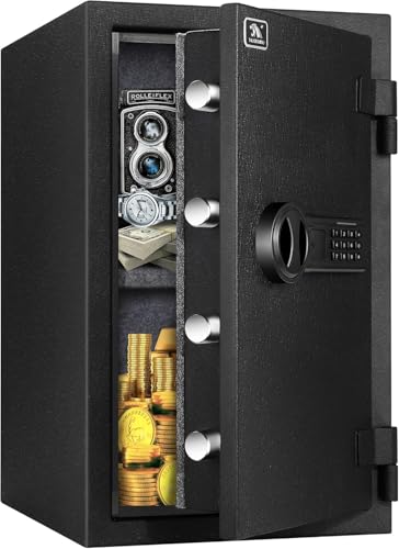 Heavy Duty Large Fireproof Safe, 1.8 Cubic Feet Home Safe Box – Sturdy Steel Digital Safe with Keypad Lock for Home Office Business Use
