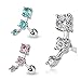 Surgical Steel Triple CZ Droplet Tragus/Cartilage Piercing Stud- 16GA 1/4