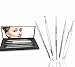 Bokdy 5-in-1 Blackhead Remover Tools, Pimple/Acne/Comedone/Zit Extractor Removal Kit, Face Cleaning Kit, Treatment for Blemish, Whitehead, Zit Removing, Stainless Steel, with Mirror Case