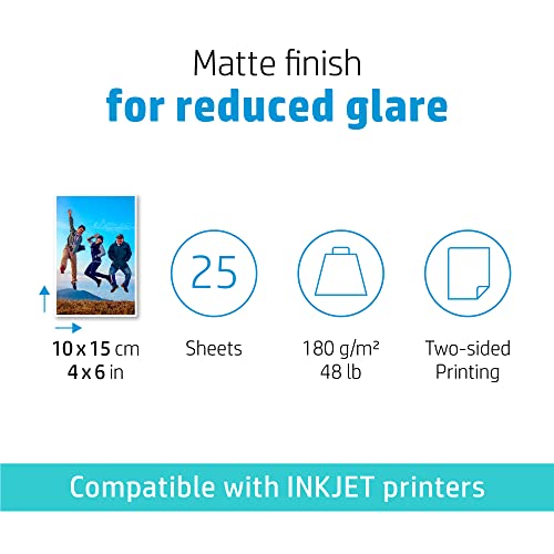 HP Matte Photo Paper, 4x6 in, 25 sheets (6QH46A) Pricepulse