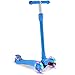 BELEEV Kick Scooter for Kids 3 Wheel Scooter, 4 Adjustable Height, Lean to Steer with PU LED Light Up Wheels for Children from 3 to 13 Years Old (Sky Blue)