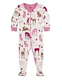 Hatley Girls' Deer and Bunnies Footed Coverall