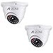 A-ZONE Dummy Fake Security Camera, with Realistic Look Dummy Camera Recording Lighting Red LED at Night, for Home and Businesses Security Indoor/Outdoor (2pcs)