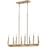 Quorum Lighting 6610-8-80 Tempo Pendant, 8-Light 480 Total Watts, Aged Brass