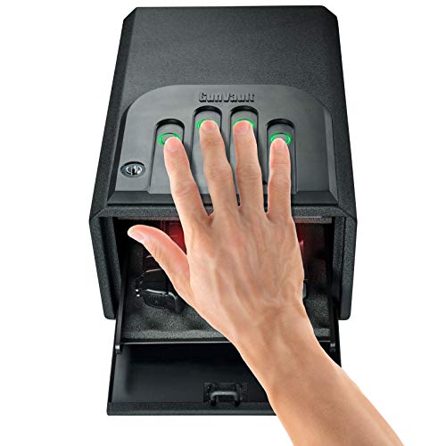 GunVault MiniVault Quick Access Compact Gun Safe with Illuminated No-Eyes Digital Keypad, Auto Slide-Out Drawer and LED Illumination (1 Pistol Capacity) - Thumbnail 6