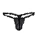 Freebily Men's Lace Thongs G String Sissy Pouch Panties Sheer Mesh Underwear Lingerie Black Medium (waistline 29.0-43.0