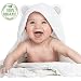 Organic Bamboo Hooded Baby Towel - Super Soft, Absorbent Baby Towels and Washcloths for Infant and Toddler - Large Baby Bath Towel for Boys and Girls (Grey Ears)