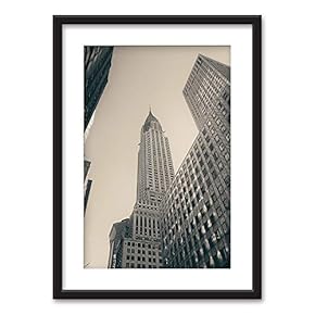 Framed Wall Art City View Giclee Printed Art in Black Picture Frames White Matting - 23x31 inches
