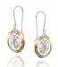 Graceful Two Tone Earrings 925 Sterling Silver and 14k Gold Filled Multi Circle Dangle Earrings