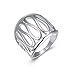 HOT Fashion Women 925 sterling silver jewelry thumb hollow ring (Size #8)