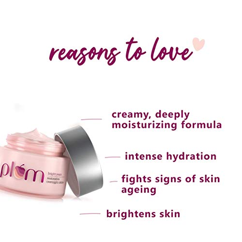 Plum Bright Years Restorative Night Cream | Brightens Dull Skin & Reduces Dark Spots | with Sea Lavender & Niacinamide | Anti-Aging Overnight Moisturizer for Women & Men