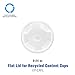 Eco-Products BlueStripe Recycled Plastic Cup Flat Lids, Case of 1000, Fits 9-24oz Plastic Cups, Made from 30% Post-Consumer Recycled Plastic Bottles, Recycled PET (rPET) For Cold Drinks & Snacks