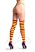 LissKiss Red & Orange Warm Winter Cotton - Orange Striped Opaque Over The Knee Socks